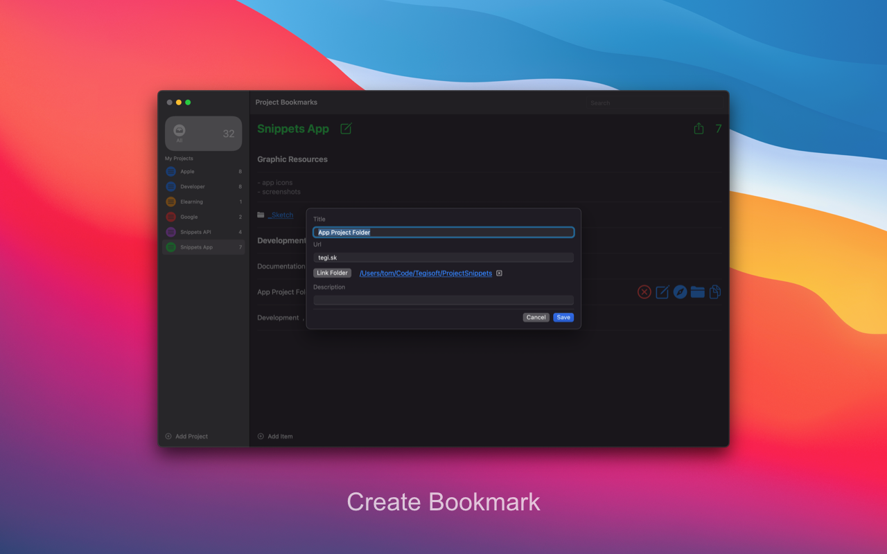 Create Bookmark